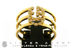 GUCCI Ring Running G in 18 Karat Gelbgold mit Diamanten Größe 16 Ref. YBC481653001016. NEU!