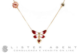 GUCCI Halskette Flora in 18 Karat Roségold mit Rubin und Email Ref.-Nr. YBB38914500100U. NEU!