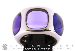 POMELLATO67 Ring aus 925er Silber mit hydrothermalem synthetischem Amethyst Größe 14 Ref. AB317QAAI. NEU!