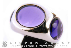 POMELLATO67 Ring aus 925er Silber mit hydrothermalem synthetischen Amethyst Größe 13 Ref. AB317QAAI. NEU!