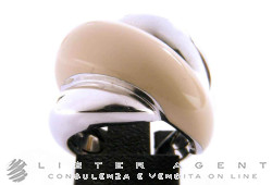 DAMIANI Ring Gomitolo in 925 Silber und beige Emaille mit Diamant ct 0,01 Größe 13 Ref. 20056197. NEU!