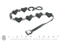 DAMIANI und CRUCIANI Armband Cuore N ° 1 in 925 Silber mit Diamanten und grauem Makramee. NEU!