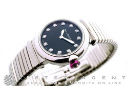 BULGARI aus Stahl Schwarz mit Diamanten Ref. LU28BSS/12T-102951. NEU!