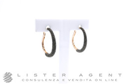 PASAVENTO orecchini in argento 925 placcato oro rosa e brunito marrone Ref. WPLVO1113. NUOVI!