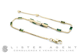GUCCI bracciale Link to Love in oro giallo 18Kt e tormaline verdi Ref. YBA702395002016. NUOVO!