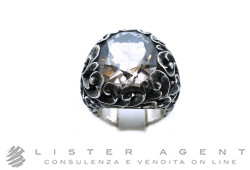 MARIA & LUISA Jewels anello in argento 925 brunito con pietra naturale misura 16 Ref. AA0016/V1. NUOVO!