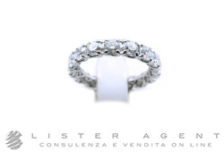 ANELLO Veretta circolare in oro bianco 18Kt e diamanti ct 3.31 F Vvs1 Misura 14 Ref. AN2224BR-35574. NUOVO!
