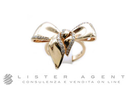 DAMIANI anello Fiocco Grande in oro rosa 18Kt con diamanti ct 0.33 H Misura 13 Ref. 20068762. NUOVO!