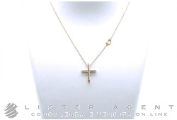 DAMIANI collana D-Side con Croce in oro rosa 18Kt con diamanti Ref. 20076844. NUOVA!