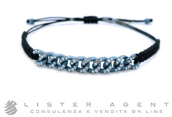 ANTEO bracciale in titanio e diamanti ct 0.50 con sagola marinara nera Ref. PP02YeBTPRECOLVR-5838. NUOVO!