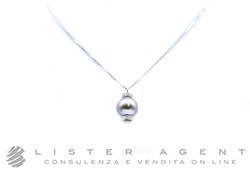 COLLANA in oro bianco 18Kt con diamanti e perla Tahiti mm 11.20 Ref. CIO110. NUOVA!