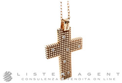 DAMIANI Metropolitan Collection Kreuz Kette aus 18Kt Rotgold mit Diamanten ct 0,10 H Ref. 20038932. NEU!
