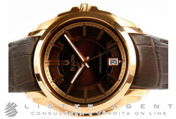 BULOVA Precisionist aus rotvergoldeten Stahl Braun Ref. 97B110. NEU!
