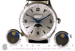 LOUIS ERARD 1931 Mondphasen Automatik mit Manschetten aus Stahl Silbrig Ref. 31218AA21. NEU!