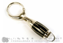 MONTBLANC Schlüsselring Black Mystery in Messing Platin-Finish und schwarzem Lack Ref. 104508. NEU!