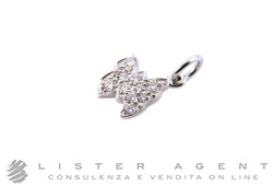 DODO by Pomellato Anhänger Farfalla D in 18 Karat Weißgold mit Diamanten ct 0,18 Ref. D6FAPOBBN. NEU!