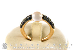 POMELLATO-Ring M'ama non M'ama in 18 Karat Roségold mit Adular und hellblauen Saphiren 0,60 ct. AB502TO7ZAAD. NEU!