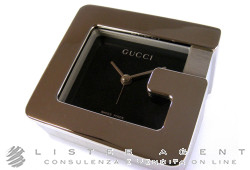 GUCCI Wecker Mod. 0870 in Stahl Schwarz Ref. 0870. NEU!