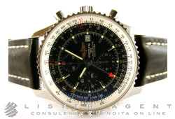 BREITLING Navitimer World Chronograph Gmt Automatik in Stahl Schwarz Ref. A2432212B726. NEU!