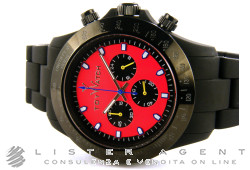 TOY WATCH Samtig Chrono in Silikon Rot und Schwarz Ref. VVCM09BKRD. NEU!