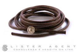DODO by Pomellato Schnur in braunem Tuch mit Nugget in 925 Silber Ref. No. DCM03A. NEU!
