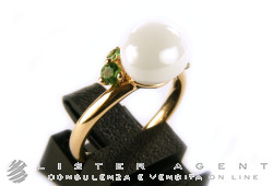 POMELLATO Ring Capri in 18 Karat Roségold mit weißer Keramik und Tsavorit Größe 13 Art.-Nr. AB612O7CBTZ. NEU!