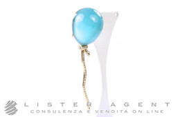 VHERNIER Mono Ohrring Ballon aus 18Kt Nicht-Rhodium Weißgold und Diamanten mit Bergkristall und Türkis Ref. P00168MB053.