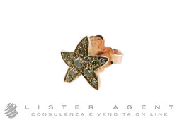 DODO by Pomellato Mono Ohrring Seestern aus 9Kt Rotgold mit braunen Diamanten Ref. DOHSTP9BR. NEU!
