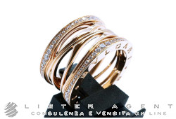 BULGARI B.Zero1 4Bands aus 18Kt Rotgold und Diamanten ct 0,61 Größe 54 Ref. AN858125. NEU!
