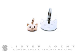 DODO by Pomellato Anhänger Katz aus 9Kt Rotgold, Stahl und Emaille Ref. DKMCAT/9/AC/K. NEU!