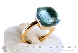 POMELLATO Ring Nudo classic aus 18K Rot-Weißgold mit blaue Topas Größe 54 Ref. AA110O6OY. NEU!