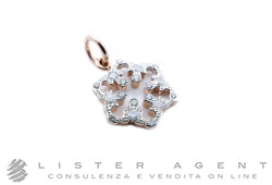 DODO by Pomellato ciondolo Fiocco di neve Collezione 2018 in oro rosa e bianco 9Kt con diamanti ct 0.20 Ref. DMSF9BIK. NUOVO!