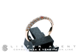 ADOLFO COURRIER anello in oro rosa 18Kt con diamanti e zaffiro arancione Mis 14 Ref. ANP2HRM01. NUOVO!