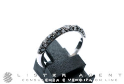 ADOLFO COURRIER anello in oro bianco 18Kt con diamanti e pietre nere Mis 14 Ref. ANP2TBW01. NUOVO!