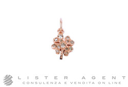 DODO by Pomellato Quadrifoglio Anhänger aus 9Kt Rotgold mit braunen Diamanten ct 0,15 Ref. DMQDP9BR. NEU!
