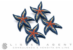 CARLO ZINI orecchini Stelle marine in metallo placcato oro con zirconi colorati e smalto Ref. BOSO3895. NUOVI!