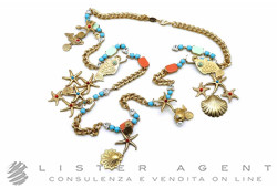 CARLO ZINI collana Mare in metallo laminato oro giallo e pietre naturali Ref. SC223. NUOVA!