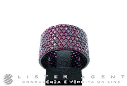 ANELLO Fascia larga in argento brunito e pietre rosse Mis xx Ref. ANRN045RN. NUOVO!
