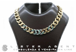 CHIARA FERRAGNI collana Chain in metallo bicolore e cristalli verdi Ref. J19AUW47. NUOVA!