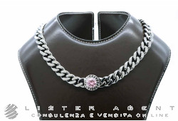 CHIARA FERRAGNI collana Chain in metallo e cristallo rosa Ref. J19AUW20. NUOVA!