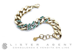 CHIARA FERRAGNI bracciale Chain in metallo bicolore e cristalli verdi Ref. J19AUW48. NUOVO!