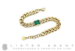 CHIARA FERRAGNI bracciale Chain in metallo placcato oro giallo con cristallo verde e zirconi bianchi Ref. J19AUW31. NUOVO!