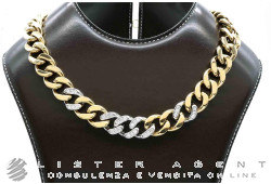 CHIARA FERRAGNI collana a maglia in metallo bicolore e zirconi Ref. J19AUW03. NUOVA!