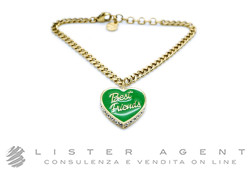 CHIARA FERRAGNI bracciale Best Friends in metallo placcato oro giallo e smalto verde con zirconi Ref. J19AVI06. NUOVO!