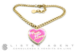CHIARA FERRAGNI bracciale Best Friends in metallo placcato oro giallo e smalto rosa con zirconi Ref. J19AVI46. NUOVO!