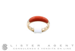 DODO by Pomellato anello rondelle in argento 925 placcato oro rosa 18Kt con smalto rosso Ref. DAC3009_RONDE_RORAG. NUOVO!