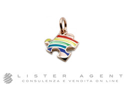 DODO ciondolo Puzzle LGBTQ+ in oro rosa 9Kt e smalto rainbow Ref. DMC3005_PZZLS_EMX9R. NUOVO!