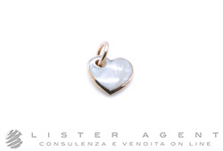 DODO ciondolo Cuore in oro rosa 9Kt e smalto bianco effetto madre perla Ref. DMC4011_HEART_EPB9R. NUOVO!