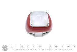 DAGO anello in argento 925 con smalto Rosso e pietra Misura 20 Blu Ref. 025B. NUOVO!