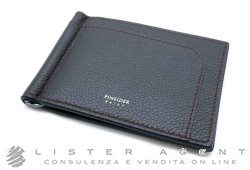 PINEIDER portafoglio Daily 23 Collezione Essenziale in pelle di vitello marrone con clip 6CC Ref. PSS712056. NUOVO!